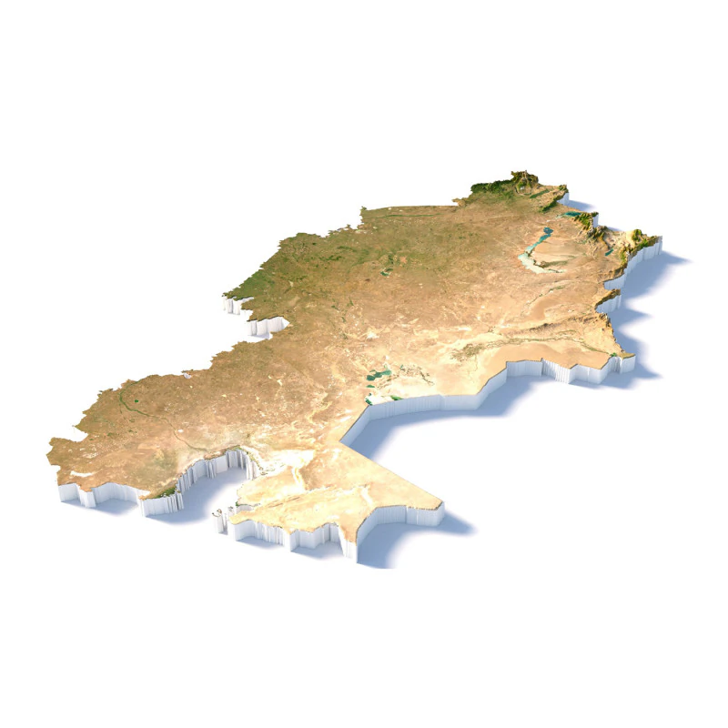 Kazakhstan terrain map 3D Model .c4d .max .obj .3ds .fbx .stl .blend 