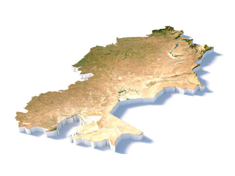 Mappa del terreno del Kazakistan Modello 3D