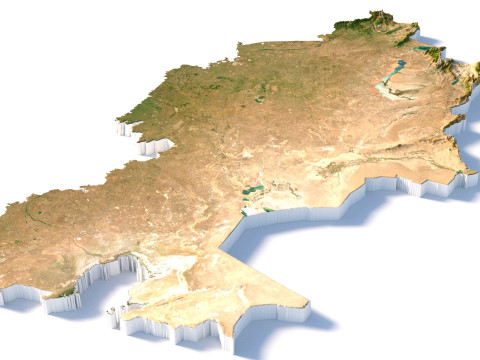 Kazakhstan terrain map 3D Model