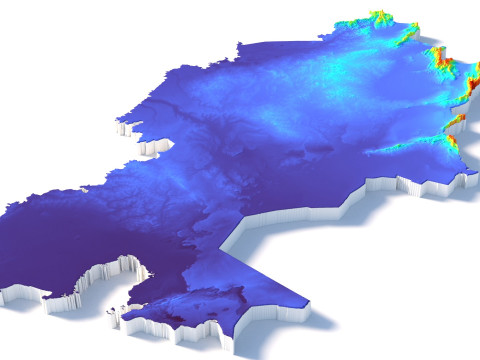 Kazakhstan terrain map 3D Model