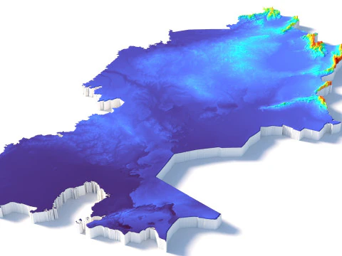 Kazakhstan terrain map 3D Model