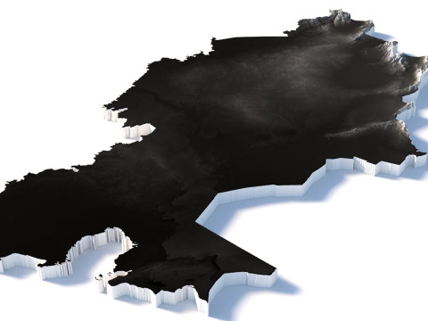 Kazakhstan terrain map 3D Model