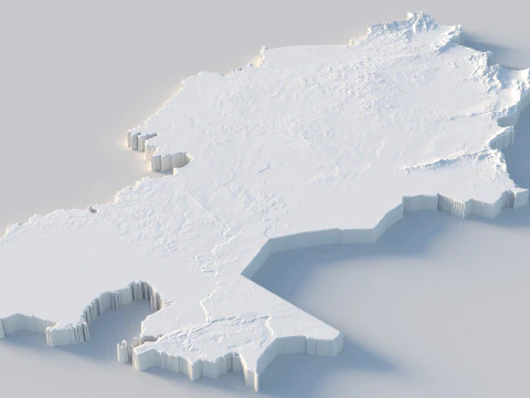 Kazakhstan terrain map 3D Model