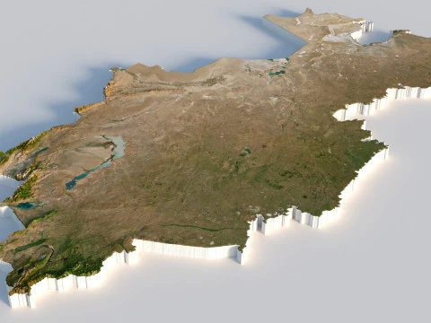 Kazakhstan terrain map 3D Model