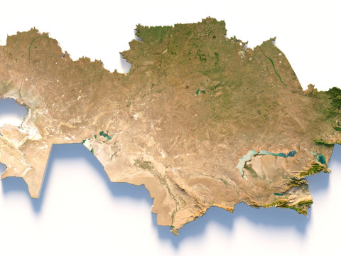 Kazakhstan terrain map 3D Model