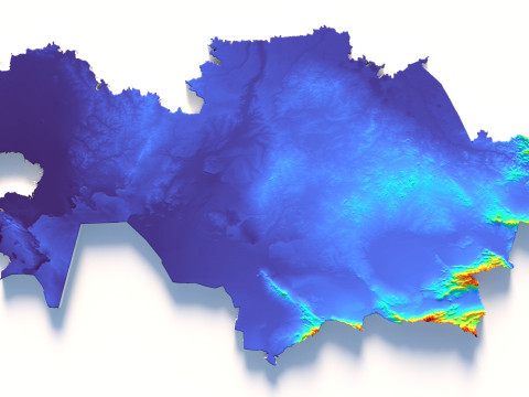 Kazakhstan terrain map 3D Model