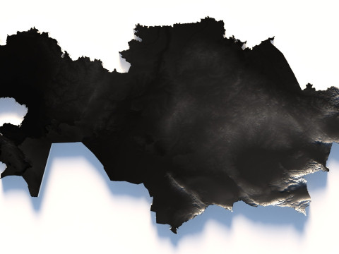 Kazakhstan terrain map 3D Model