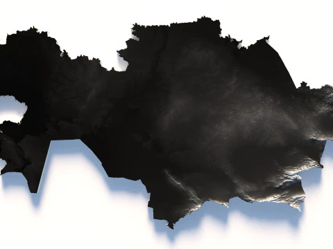 Kazakhstan terrain map 3D Model