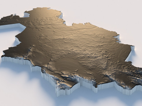 Kazakhstan terrain map 3D Model