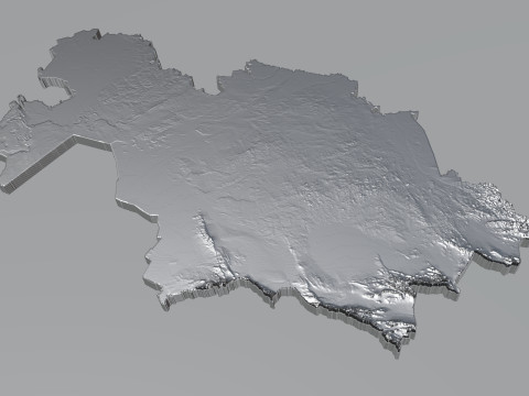 Kazakhstan terrain map 3D Model