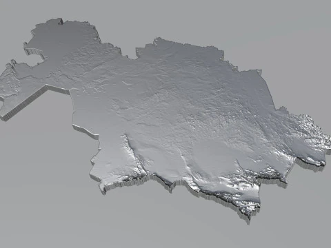 Kazakhstan terrain map 3D Model