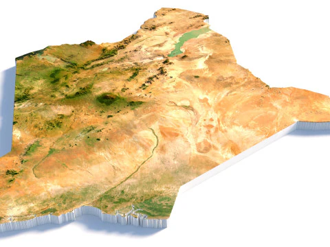 Kenya Terrain Map 3D Model