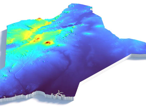 Kenya Terrain Map 3D Model