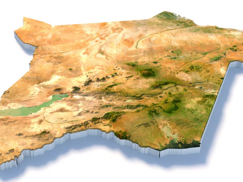 Kenya Terrain Map 3D Model