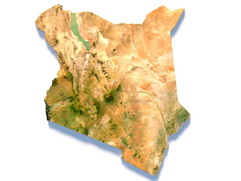 Kenya Terrain Map 3D Model