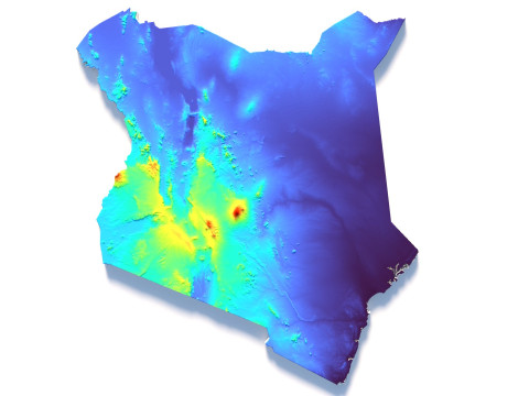 Kenya Terrain Map 3D-Modell