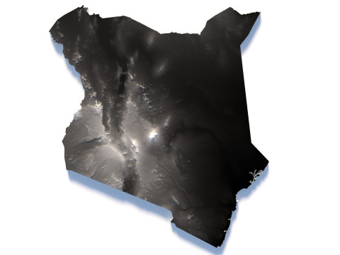 Kenya Terrain Map 3D-Modell