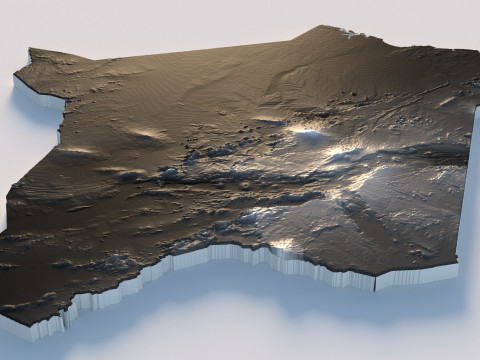 Kenya Terrain Map 3D-Modell