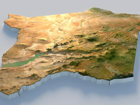 Kenya Terrain Map 3D-Modell