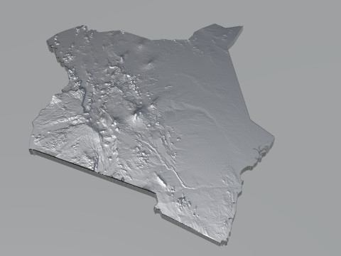 Kenya Terrain Map 3D-Modell