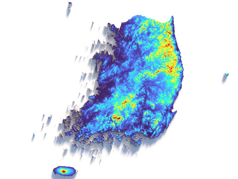 Korea ROK Terrain Map 3D Model
