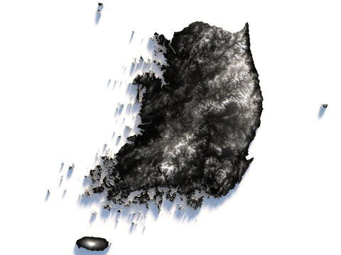 Korea ROK Terrain Map 3D Model