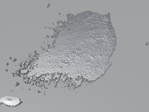 Korea ROK Terrain Map 3D Model