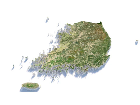 Korea ROK Terrain Map 3D Model