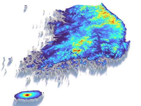 Korea ROK Terrain Map Modelo 3D