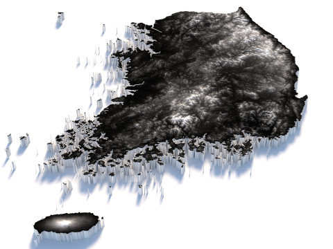 Korea ROK Terrain Map Modelo 3D