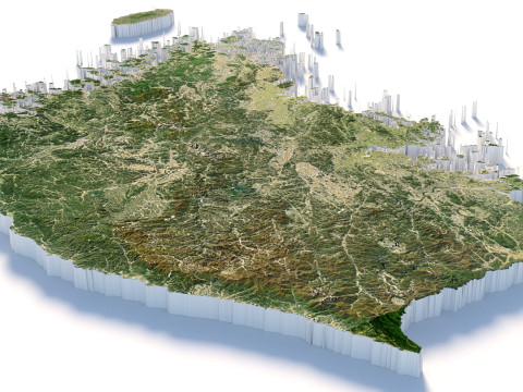 Korea ROK Terrain Map Modelo 3D