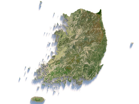 Korea ROK Terrain Map Modelo 3D