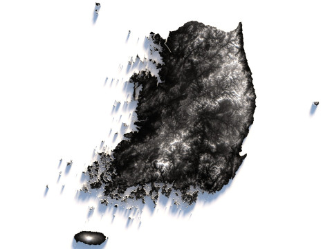 Korea ROK Terrain Map Modelo 3D