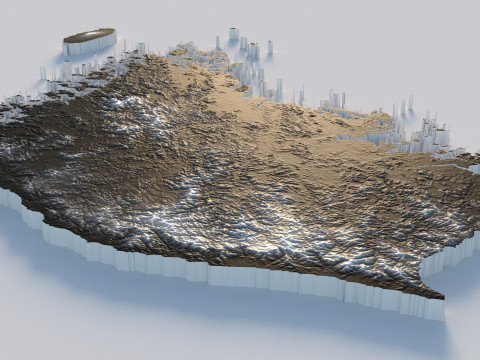 Korea ROK Terrain Map Modelo 3D
