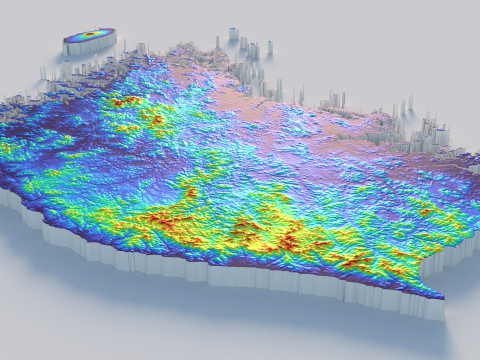 Korea ROK Terrain Map Modelo 3D