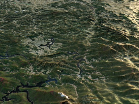 Korea ROK Terrain Map Modelo 3D