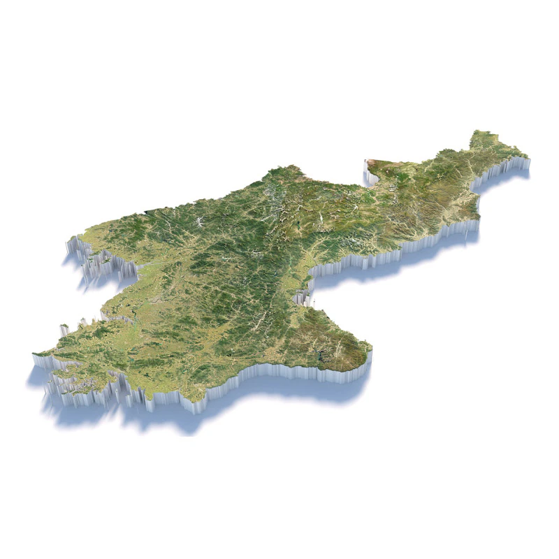 Mapa terenu Korei Model 3D .c4d .max .obj .3ds .fbx .stl .blend 