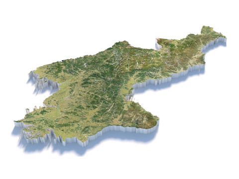 Korea Terrain Map Modello 3D