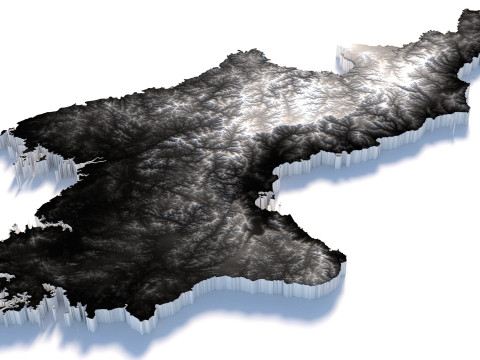 Korea Terrain Map Modèle 3D