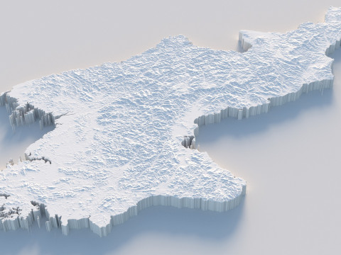 Korea Terrain Map Modèle 3D