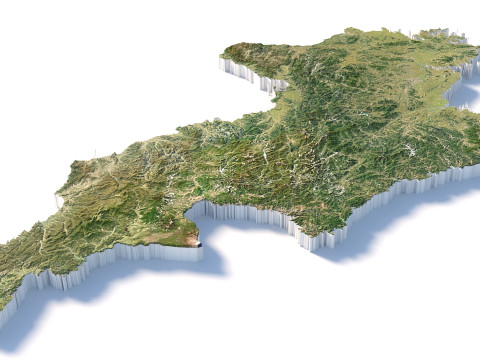 Korea Terrain Map Modèle 3D