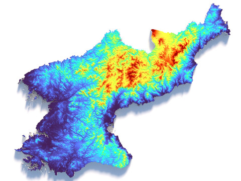Korea Terrain Map Modèle 3D