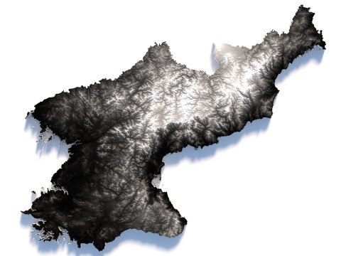 Korea Terrain Map Modèle 3D