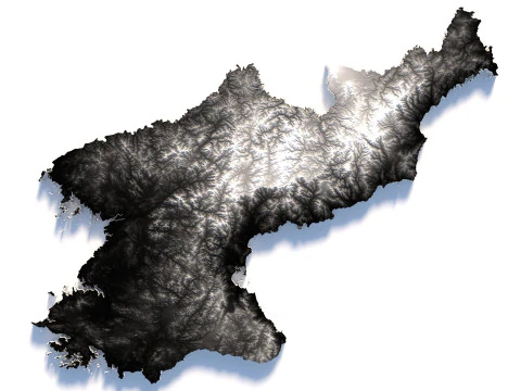 Mapa terenu Korei Model 3D
