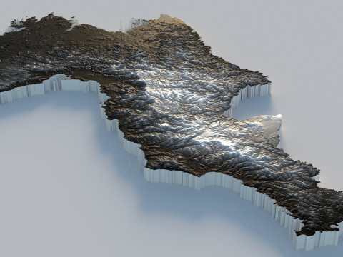 Korea Terrain Map Modèle 3D