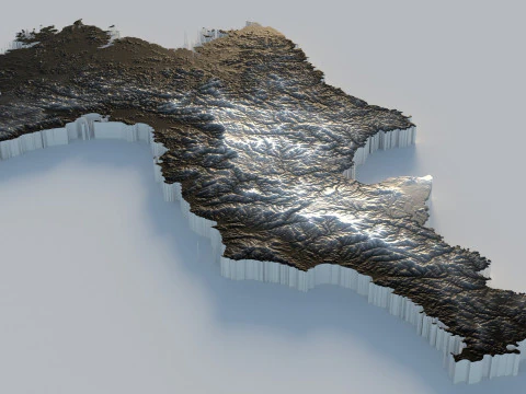 Mapa terenu Korei Model 3D