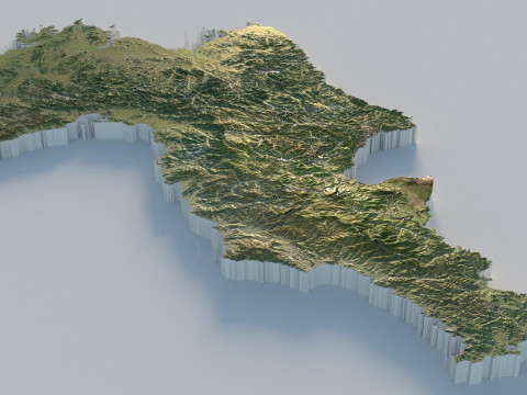 Korea Terrain Map Modèle 3D