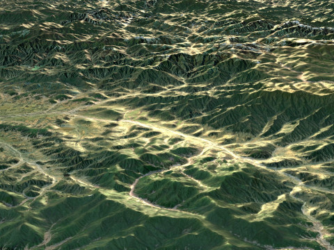 Korea Terrain Map Modèle 3D