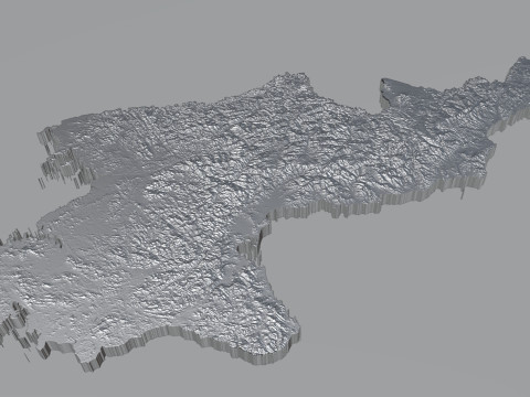 Korea Terrain Map Modèle 3D