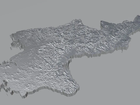 Mapa terenu Korei Model 3D